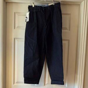 Beams From Japan Classic 2 Pleats Denim Dark Navy Trousers Sz S.  NWT. Box36